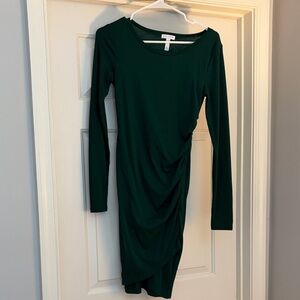 Leith Dark Green Long Sleeve Dress